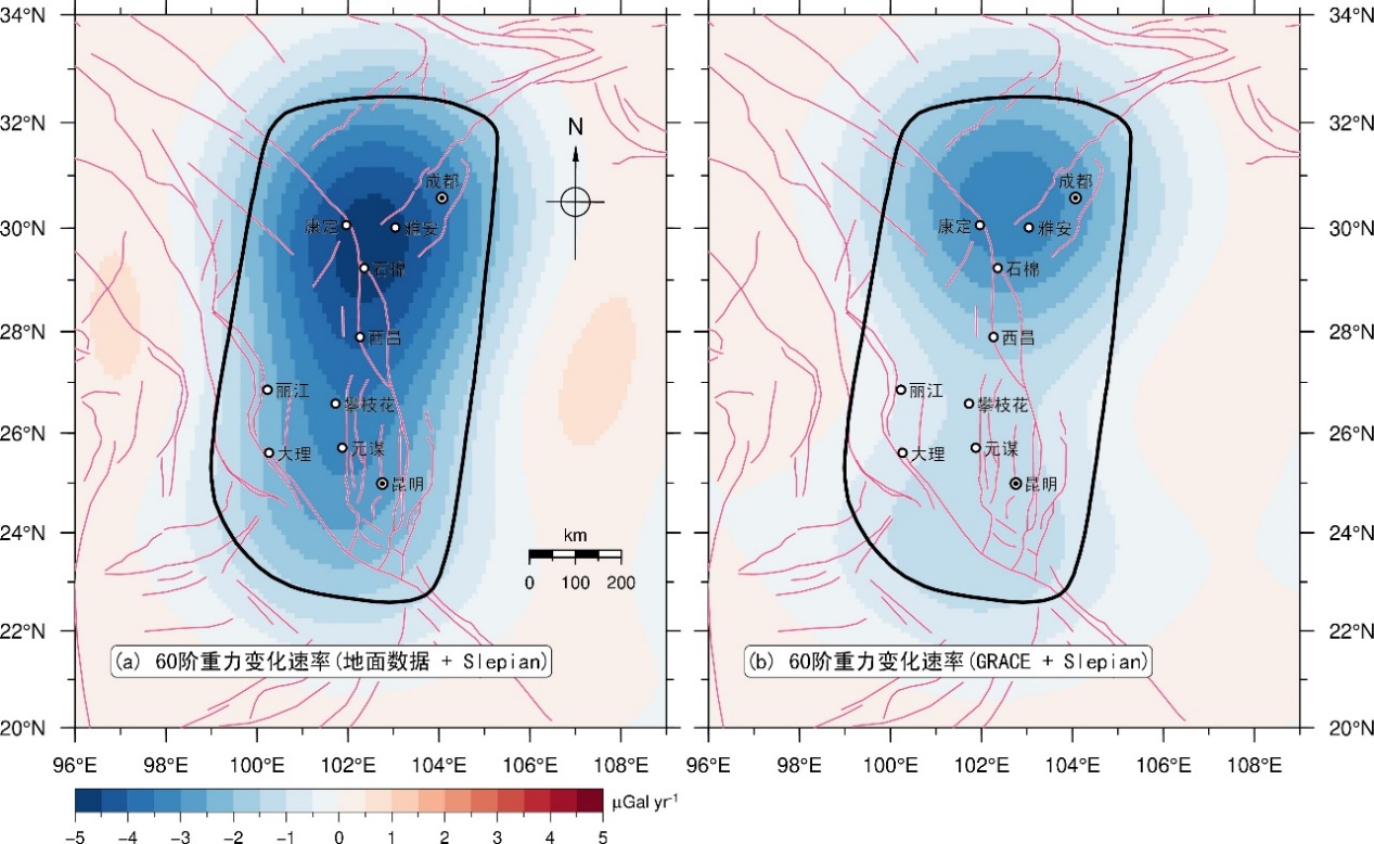 川滇地区150阶时变重力场模型