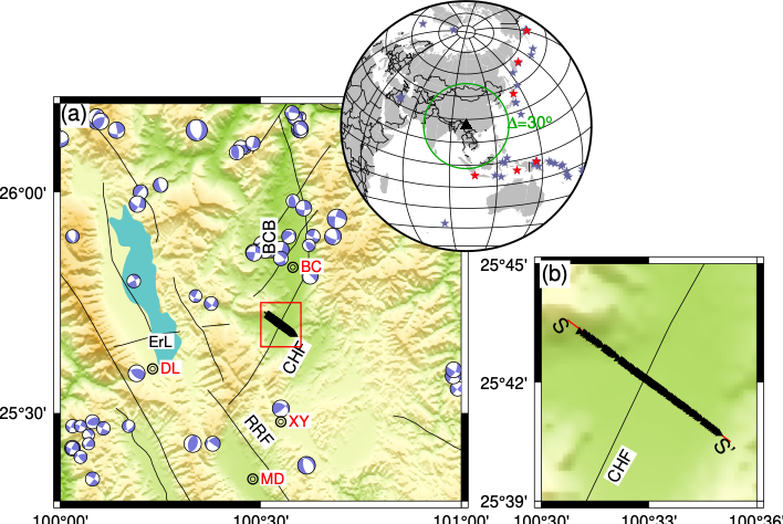 基于程海断裂带地区密集地震台阵的接收函数新算法